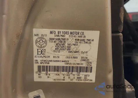 2011 Ford Escape Limited из США, поврежденный, VIN 1FMCU9EG2BKC44523